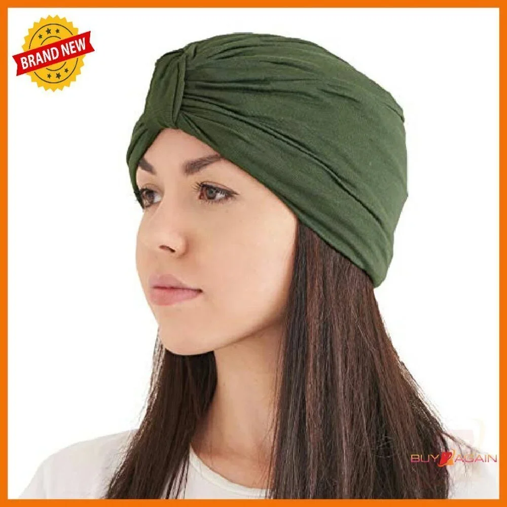 Chunky Turban Headband Headwrap Rayon Chemo Hat Natural Hair